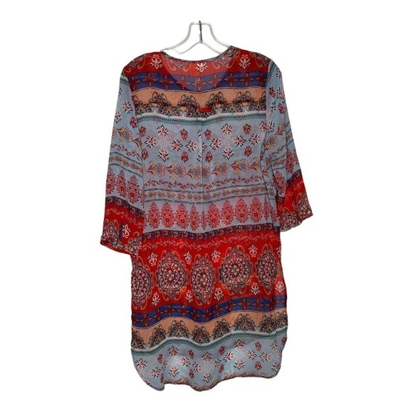 Fig And Flower‎ Anthropologie Sheet Tunic Boho Side Slits 3/4 Sleeved Size Small - Picture 2 of 12